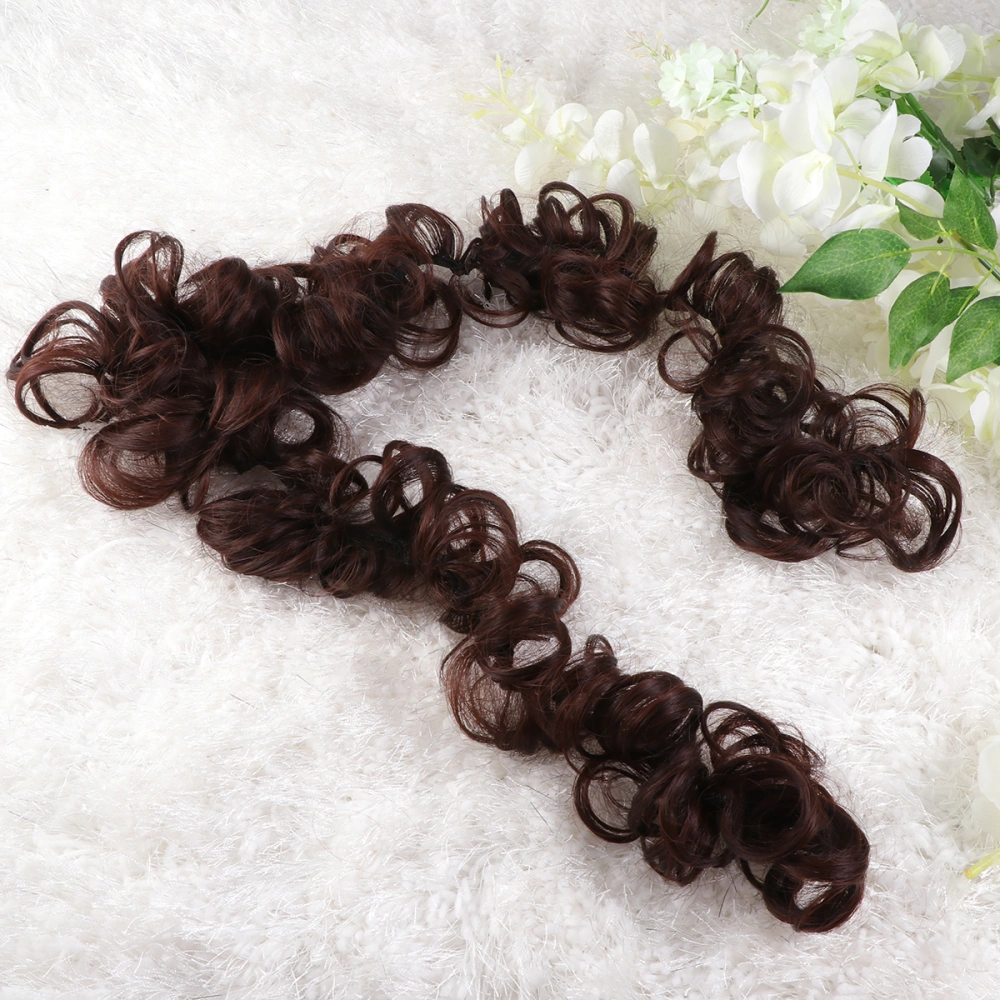 Hair Bun Extensions Wavy Curly Messy Donut Hair Chignons Twining Hair Piece Hairpiece for Women Girls(Chestnut)