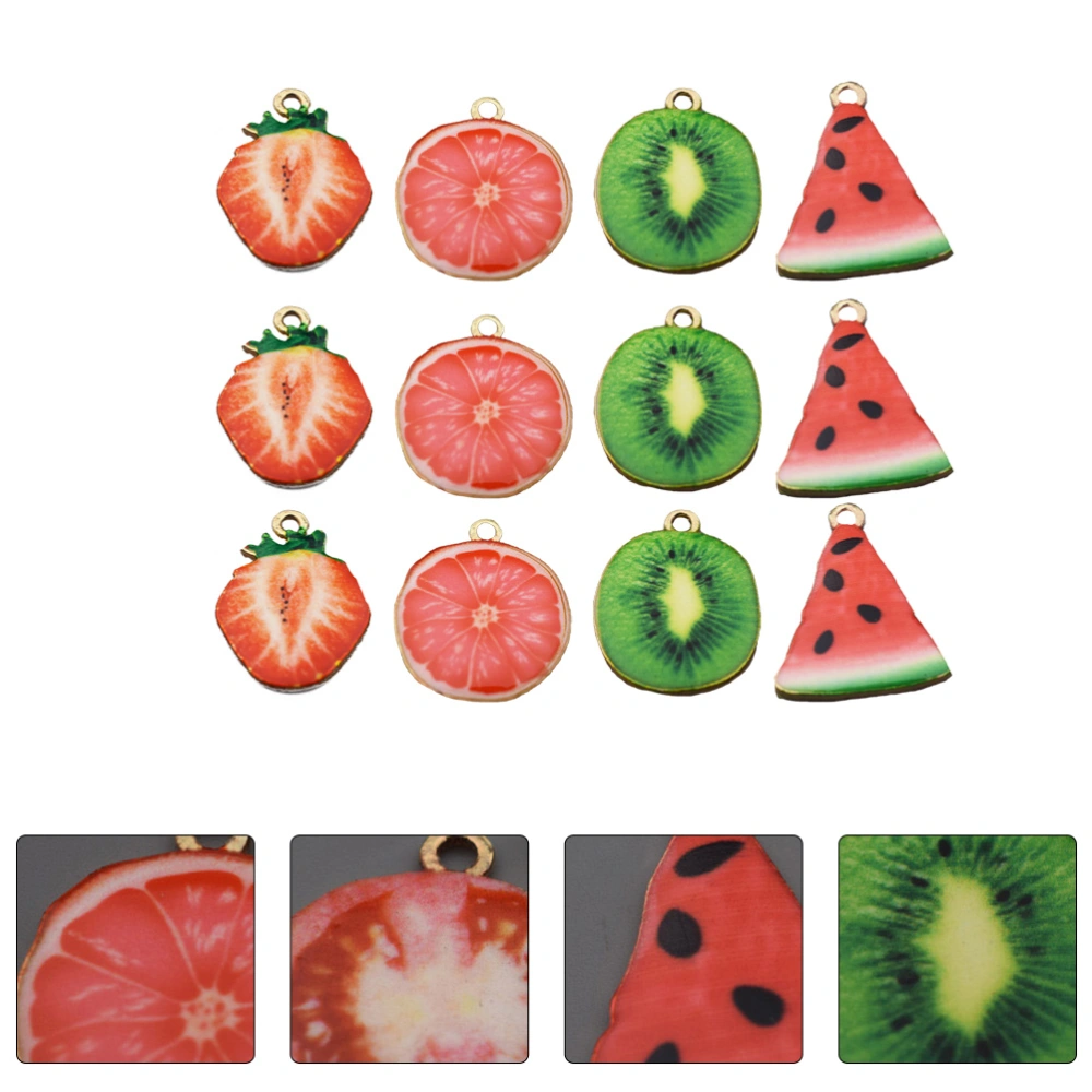 12Pcs DIY Fruit Shape Charms Beads Pendant for Jewelry Making Bracelet Necklace