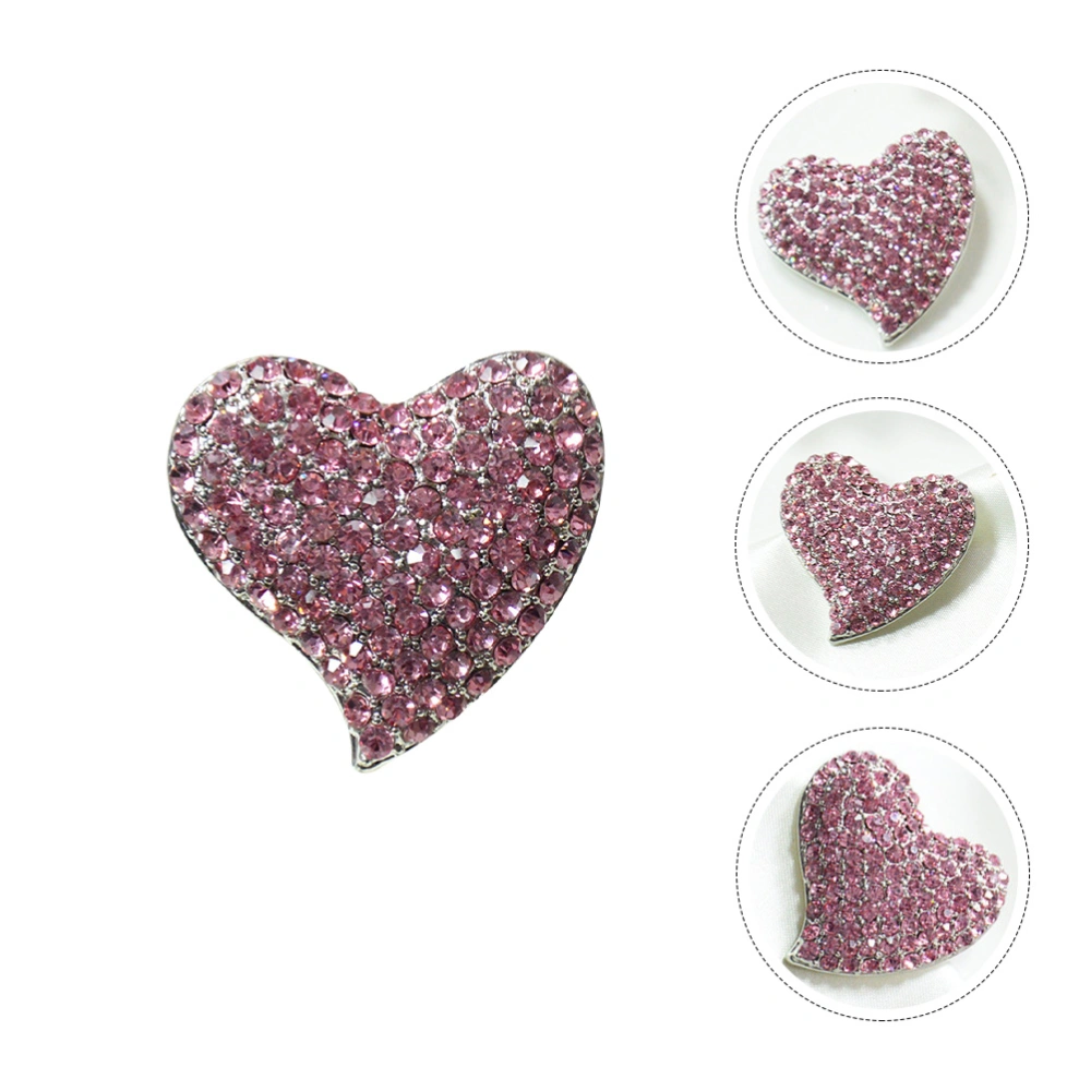 1Pc Heart Shaped Brooch Decorative Corsage Breastpin Adornment Gift for Woman