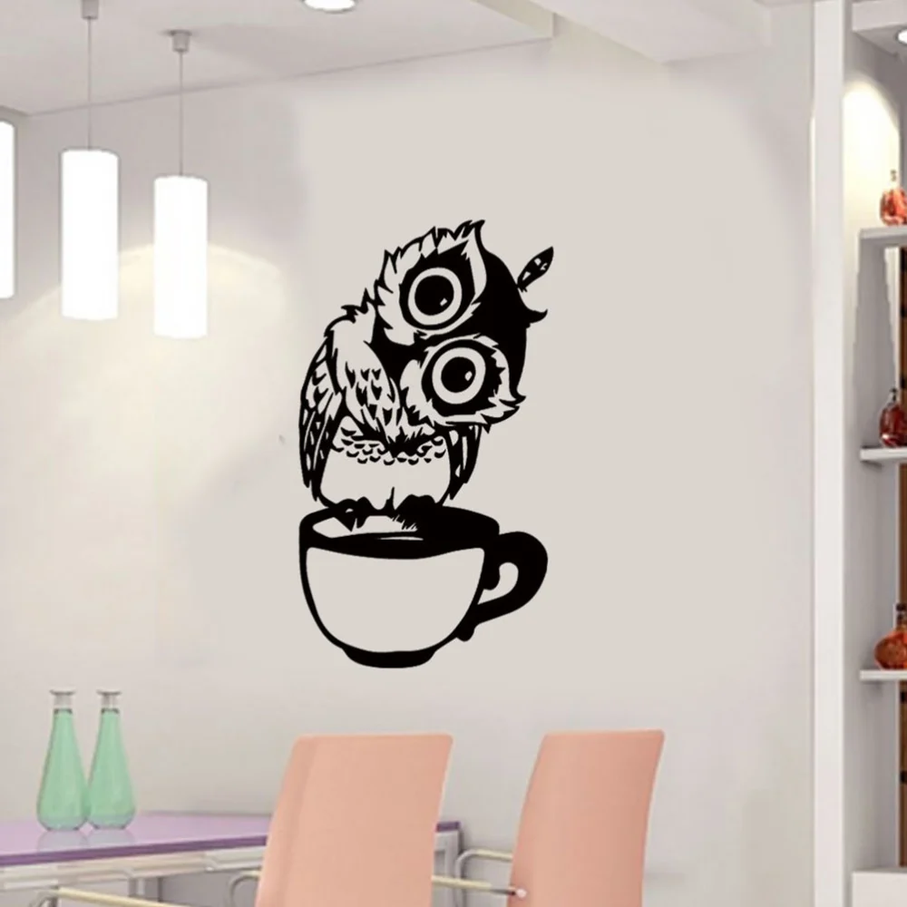 2pcs Owl Wall Stickers Removable Wall Decals Decorative Pasters Adhesive Ornaments for Home Hotel