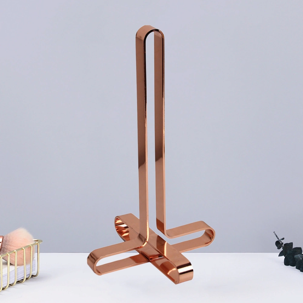 Paper Roll Rack Iron Creative Simple Tissue Rack Holder for Home Store Hotel (Rose Golden)