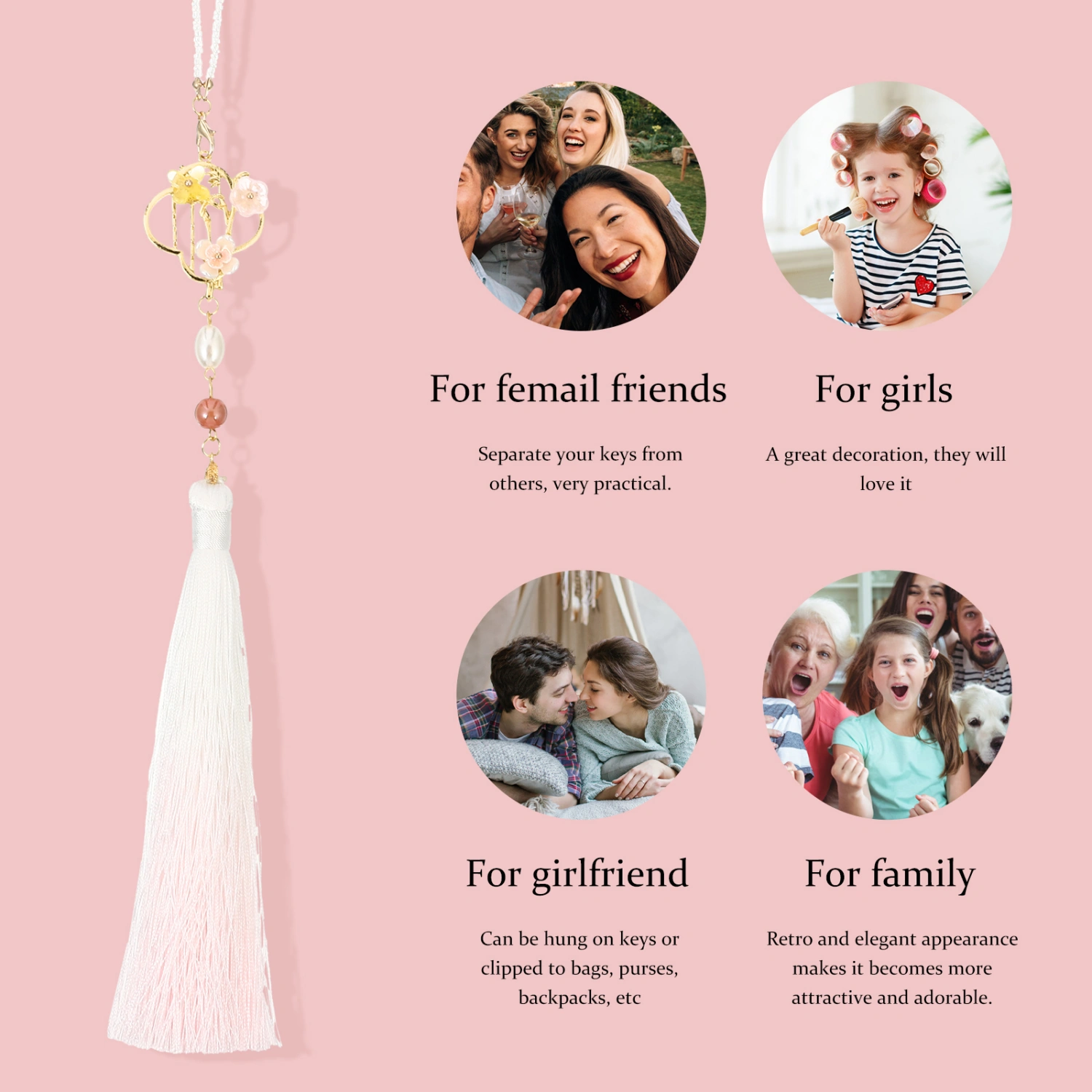 1Pc Tassel Pendant Mobile Phone Hanging Pendant Cheongsam Decoration for Ladies