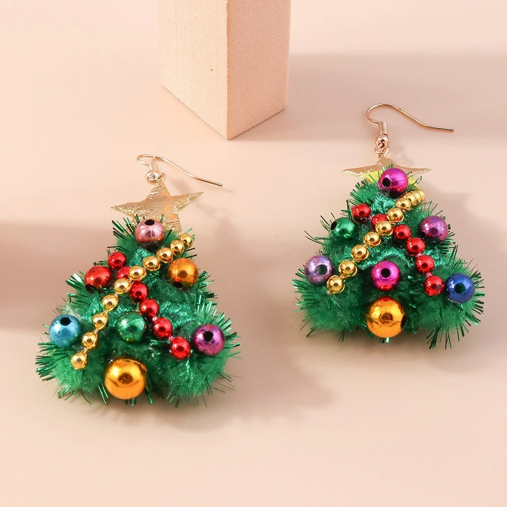 1 Pair Christmas Tree Earring Ear Pendant Decorative Earring Christmas Ear Pendant