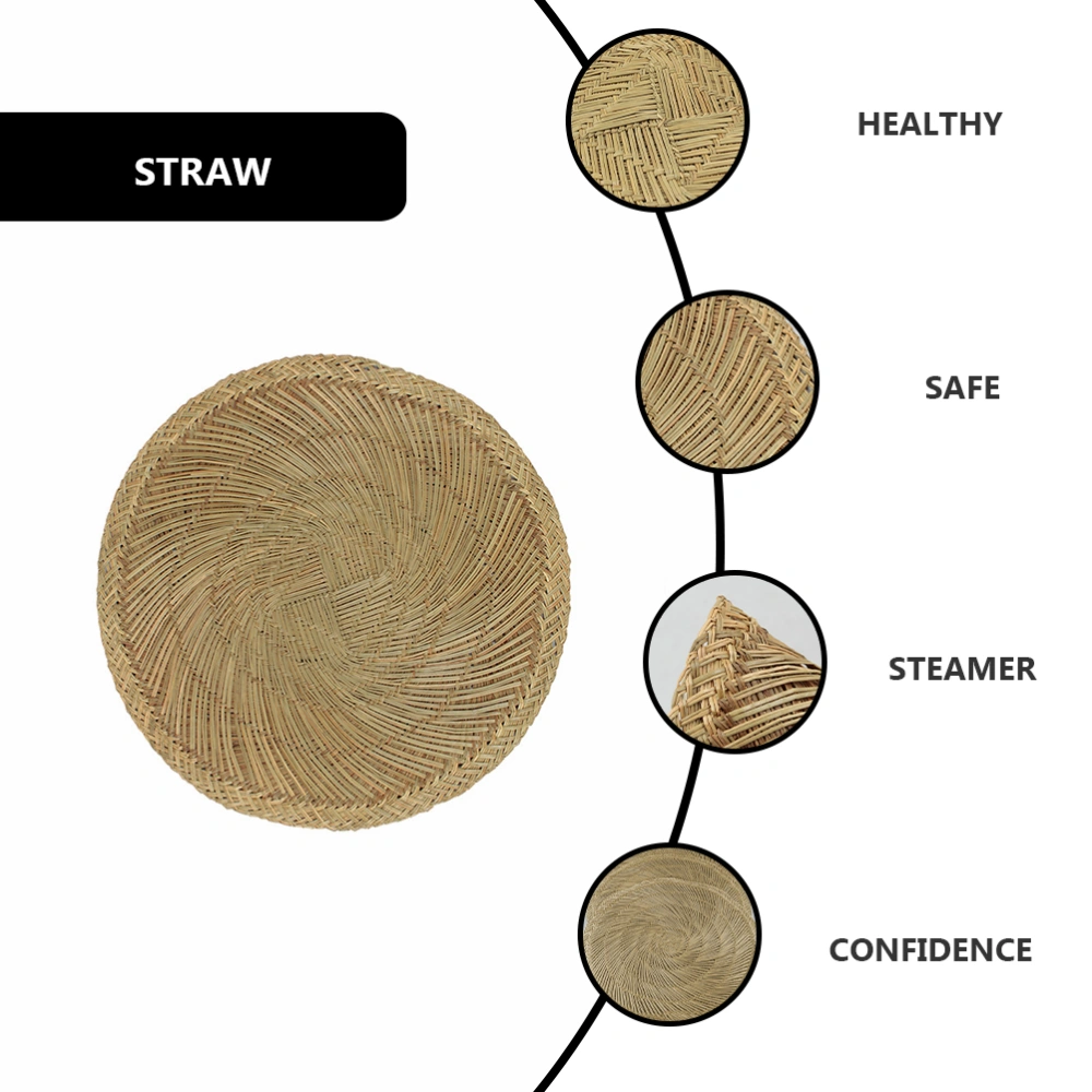 1Pc Straw Steamer Mat Straw Steamer Liner Natural Straw Placemat Coffee Mat