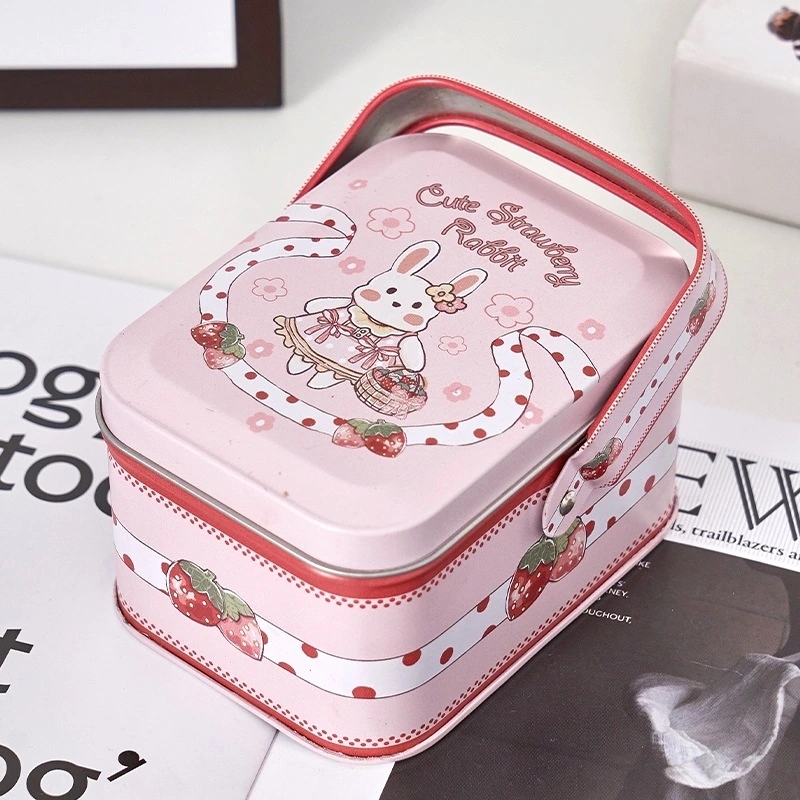 Tin Box Container Metal Tin Storage Box with Lid Candy Cookie Container Gift Box