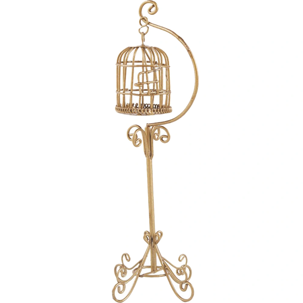 Mini Birdcage Model Miniature Birdcage Mini House Decorative Accessory