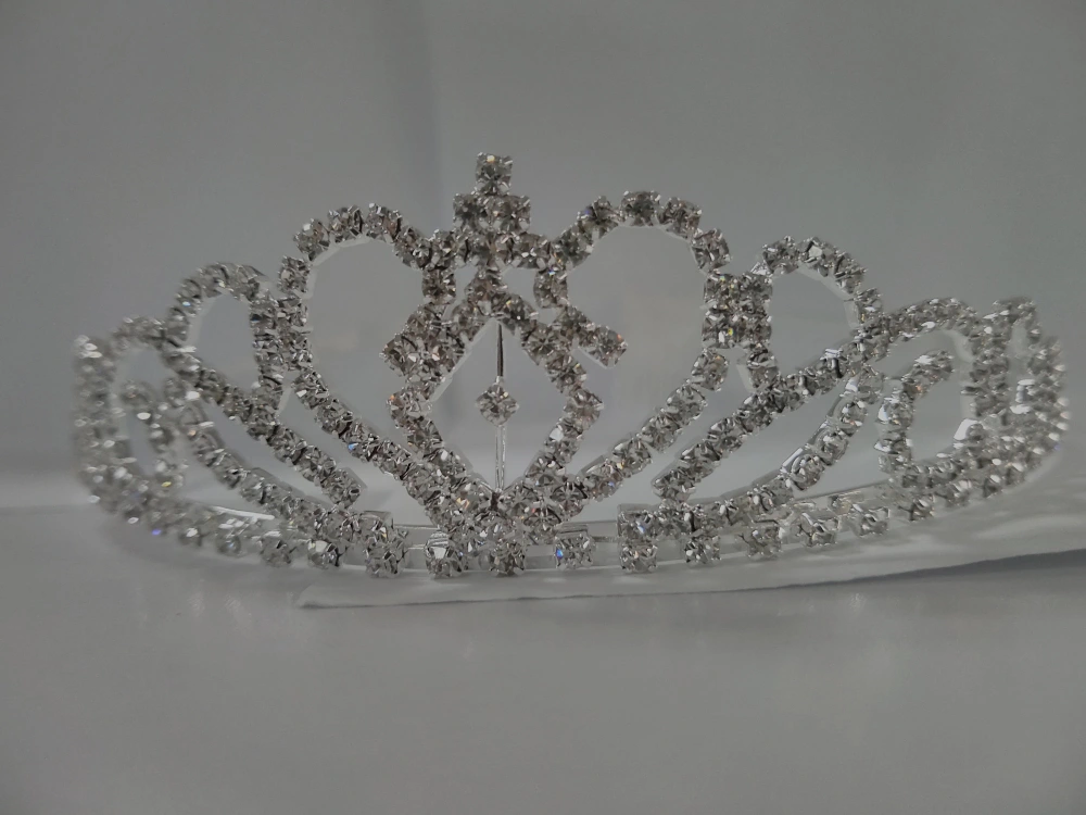 Girls Crown Rhinestone Tiara Metal Crown Cute Hair Accessory for Stage Performance Birthday