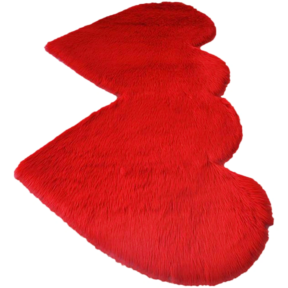 Fashion Double Heart Shape Carpet Couples Stylish Doormat Practical Nonslip Ground Carpet