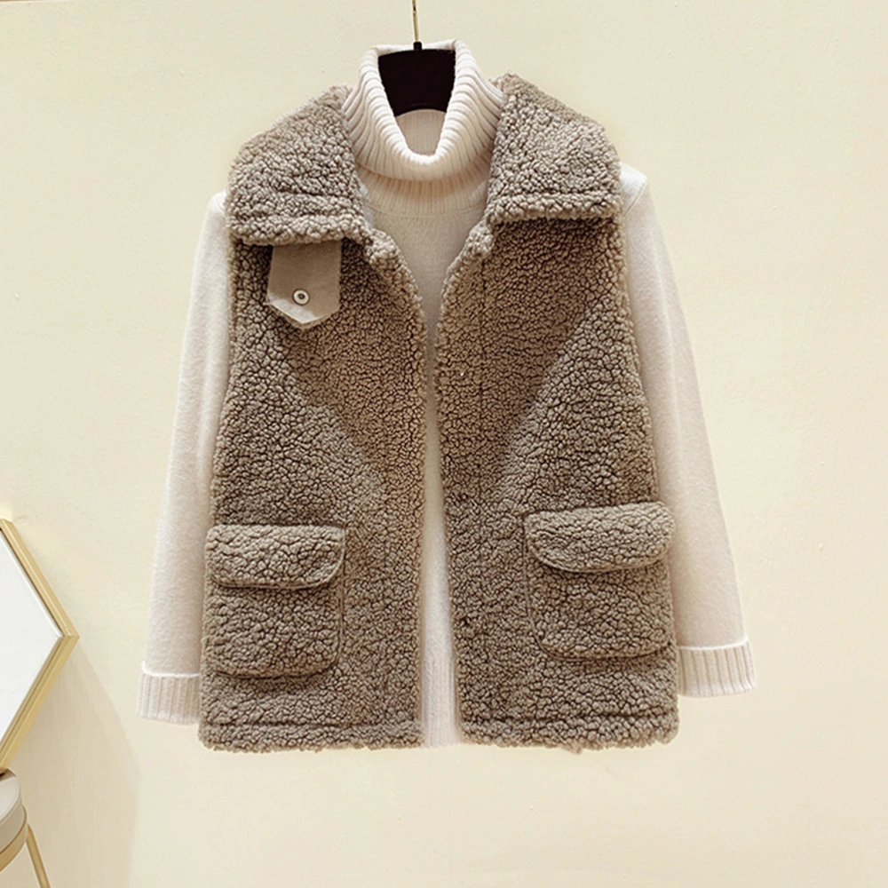 1Pc Women Fleece Vest Autumn Winter Waistcoat Sleeveless Clothes Faux Fur Coat