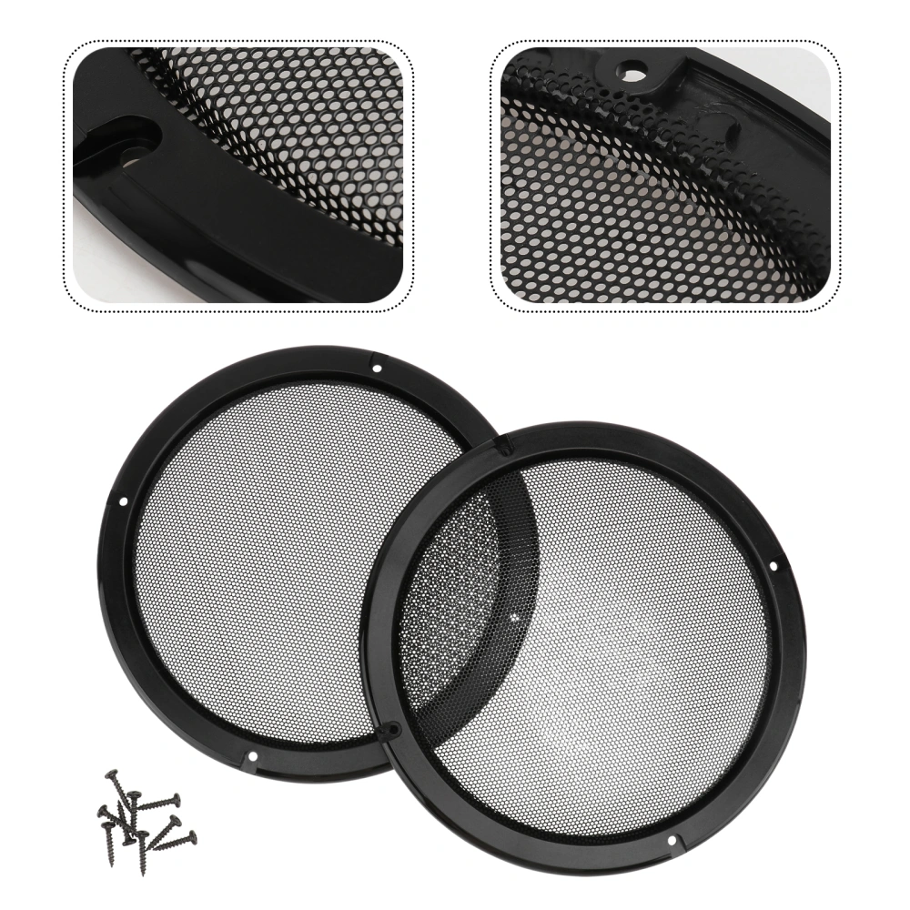 2Pcs Car Speaker Covers Loud Speaker Covers Speaker Protective Membranes (Black)