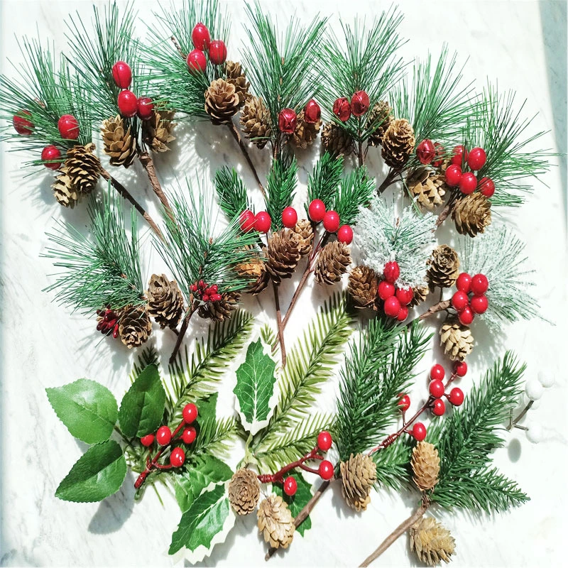 10Pcs Artificial Mini Christmas Picks Berry Picks Stems Faux Pine Picks DIY Floral Arrangement