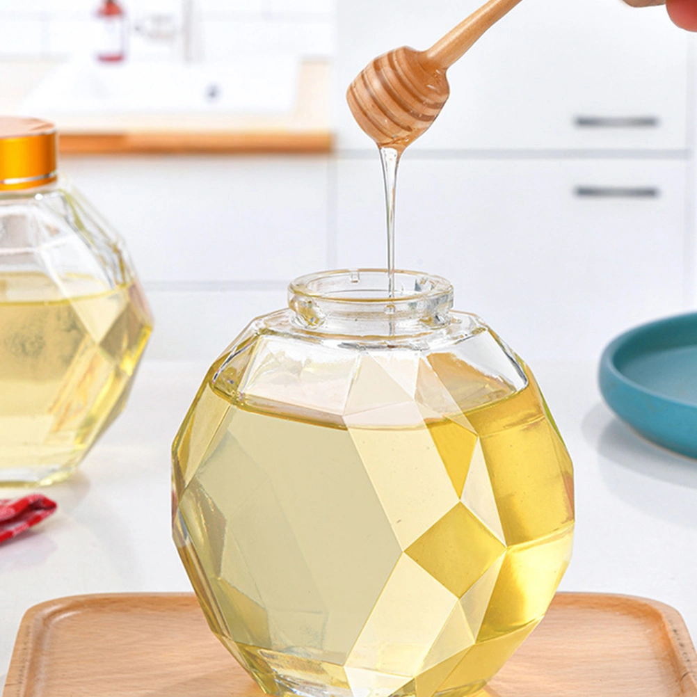 2 Pcs Glass Honeypots Practical Storage Jars Food Container Transparent Canister