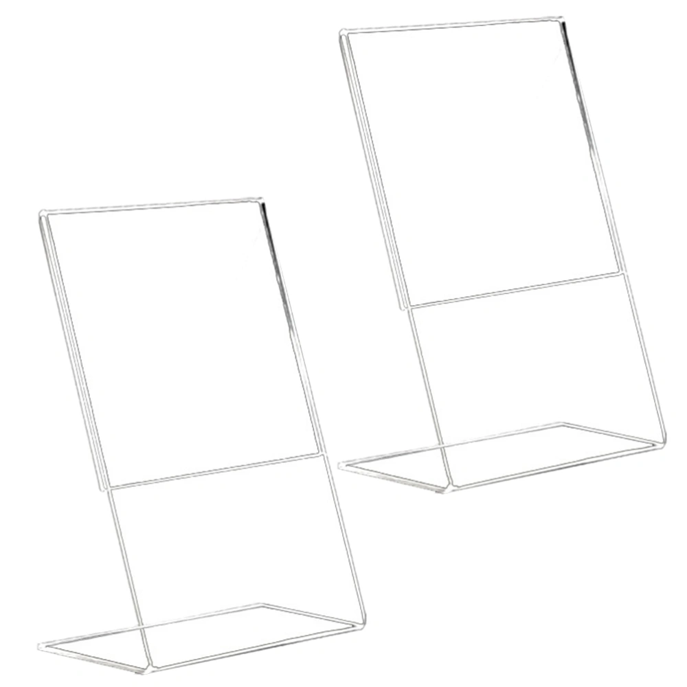 2Pcs Acrylic Sign Holder Versatile Display Stand Desktop Menu Storage Rack