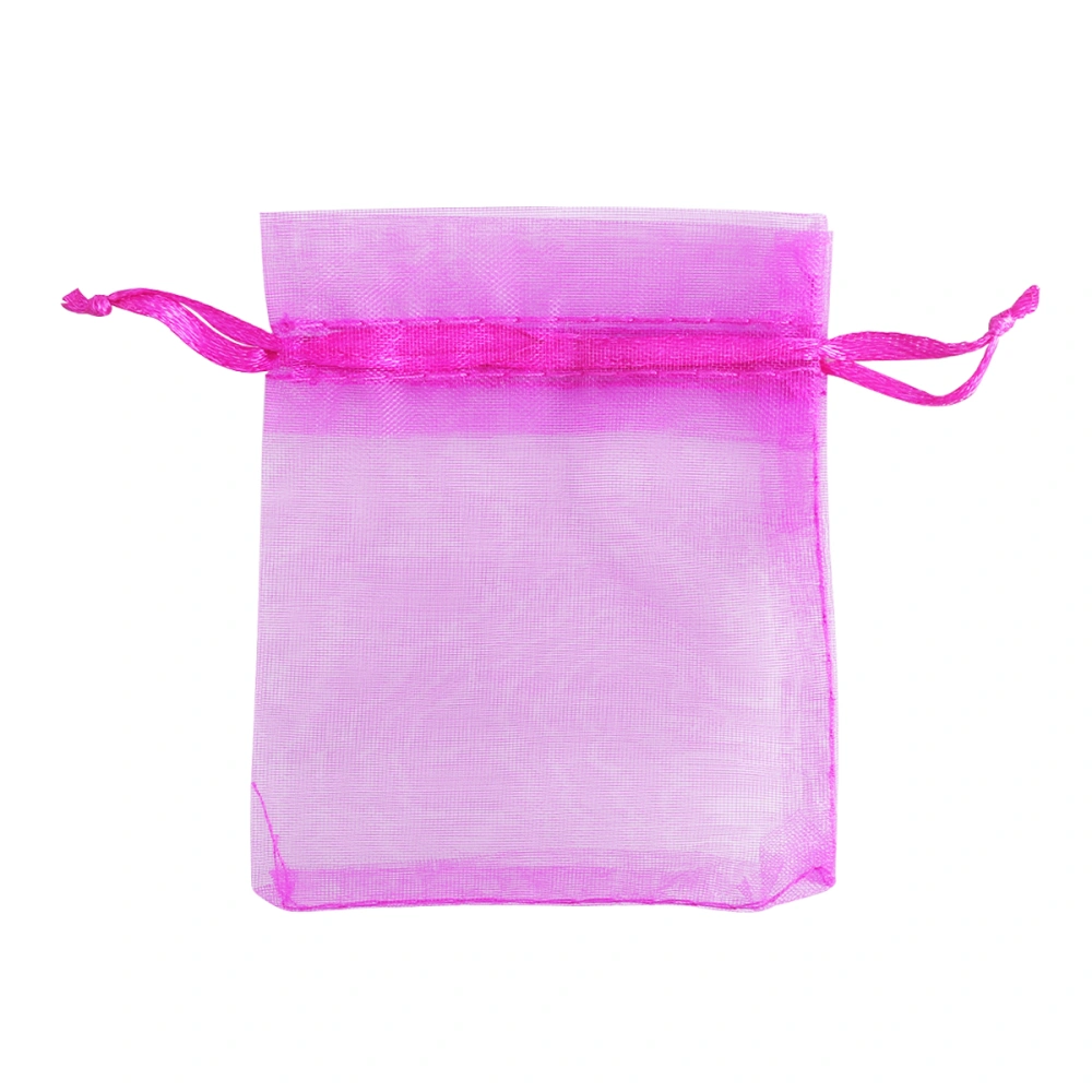 7*9cm Organza Drawstring Gift Bags Wedding Favor Bags Jewellery Pouches - 100 pcs/set (Rosy)