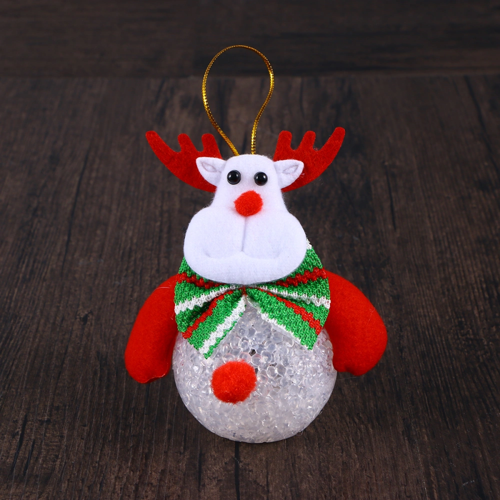 Christmas Lighting Ornament Xmas Tree Door Wall Hanging Decoration Party Favor Home Garden Pendant - Reindeer (White)