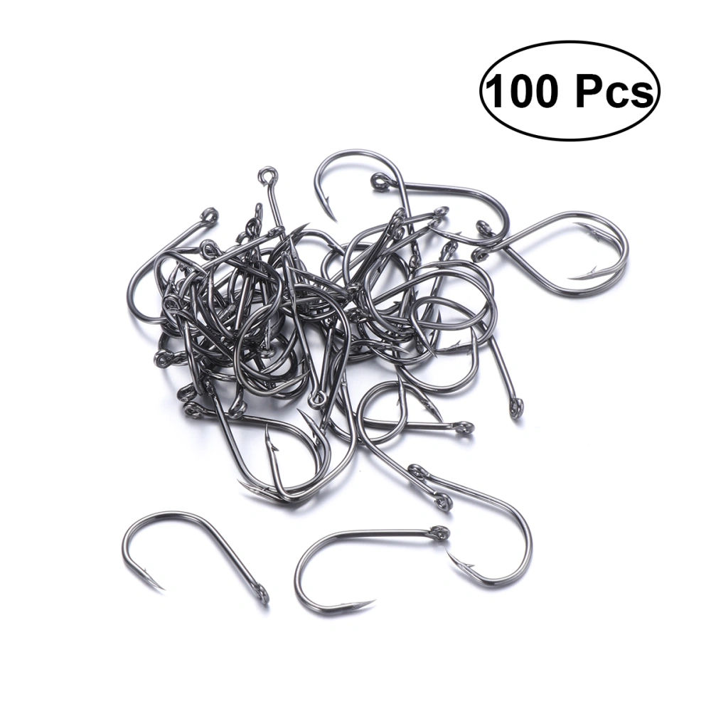 100 PCS Fishing Hooks High Carbon Steel Perforated Fishing Hooks Fly Fishing Hooks Fishing Tackle Set for Salt Water Fresh Water Lakes Rivers Streams (#9)