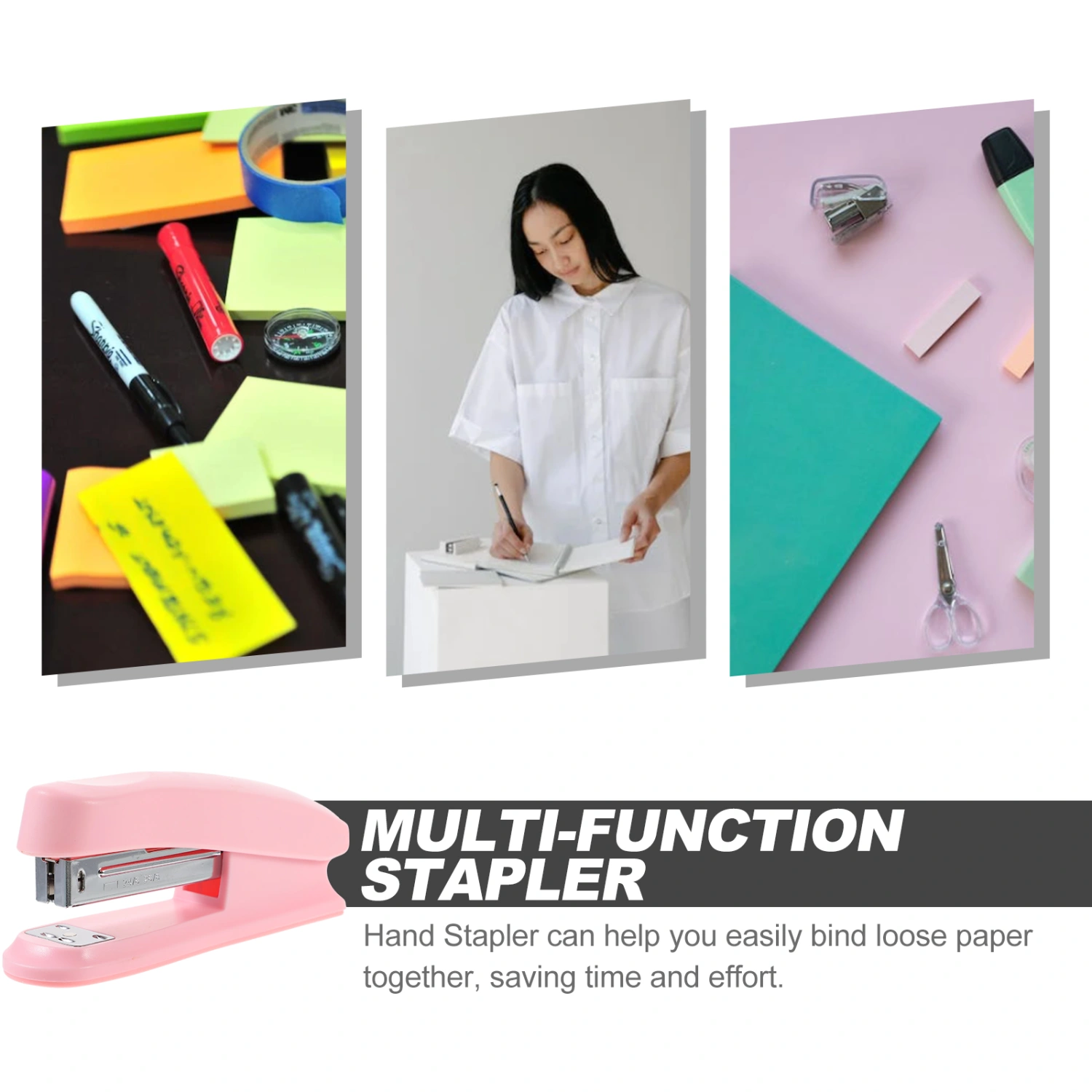 Multi-function Stapler Convenient Desk Stapler Metal Office Stapler Home Supply
