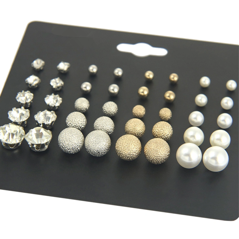 20 Pairs of Pearl Earrings Six-jaw Zircon Earrings Pearl and Diamond Ear Stud Zircon Earbob Earrings Set (Gold, Silver)