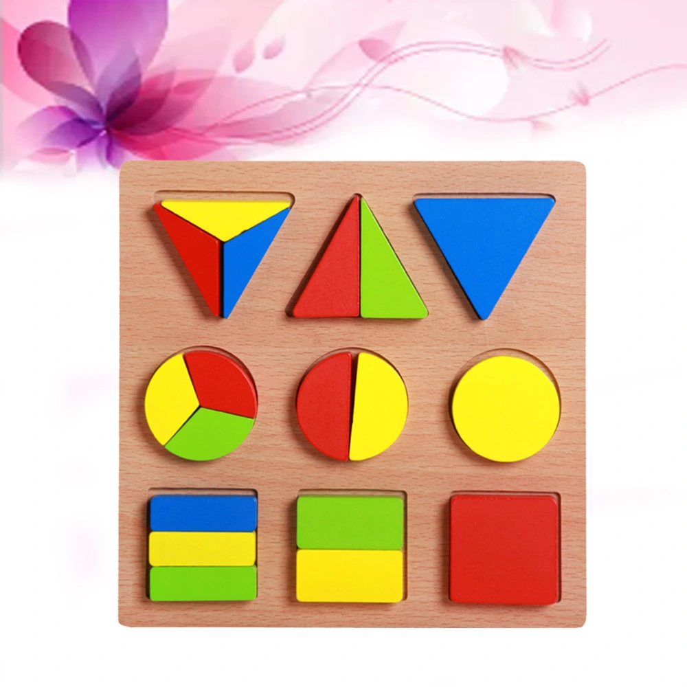 1 Set Wooden Geometry Shape Insets Geometric Shape Cognitive Board Puzzle Toys Pairing Board (Shape 2)