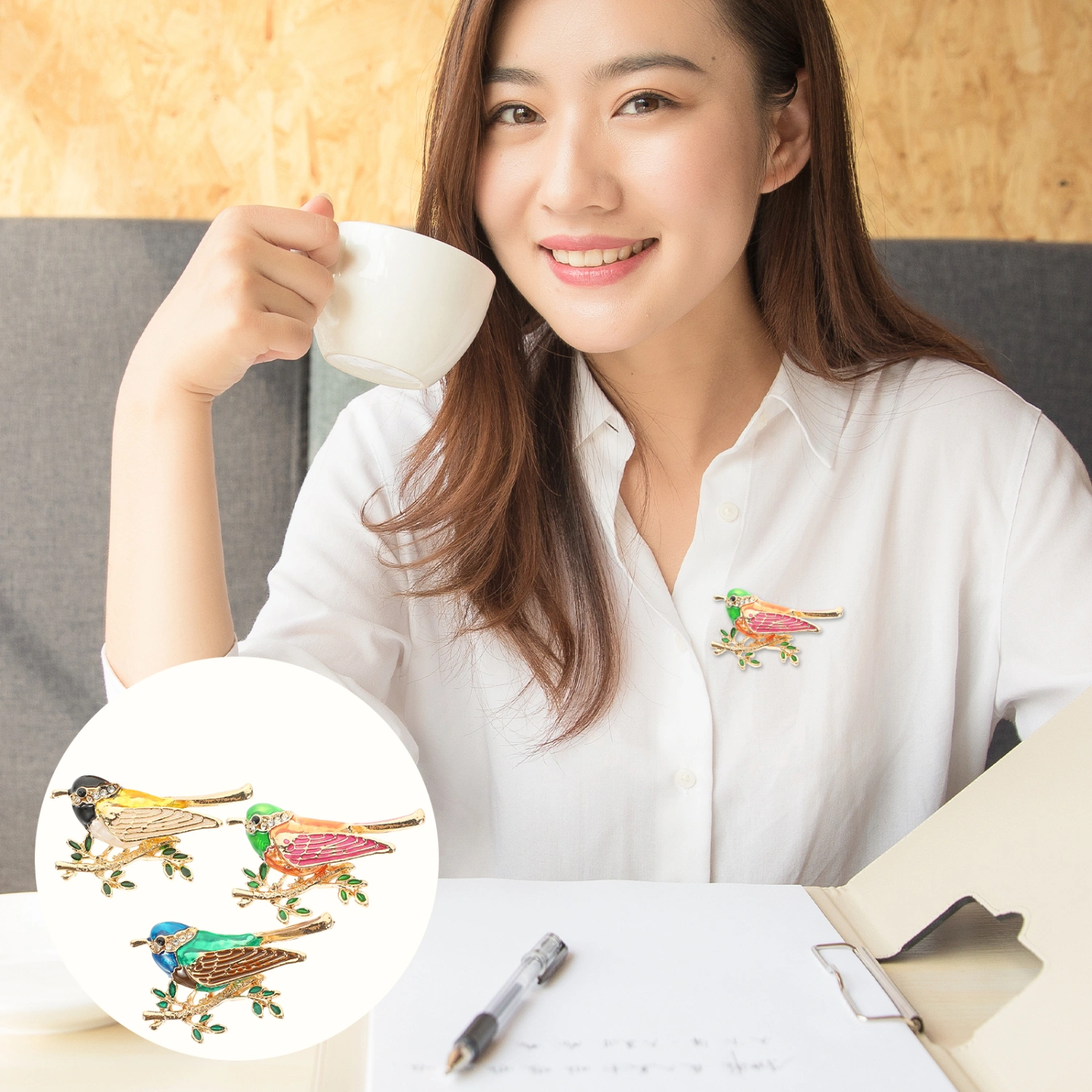 3pcs Fashion Brooch Cute Brooches Pin Bird Shape Corsage Brooch Jewelry Alloy Brooch
