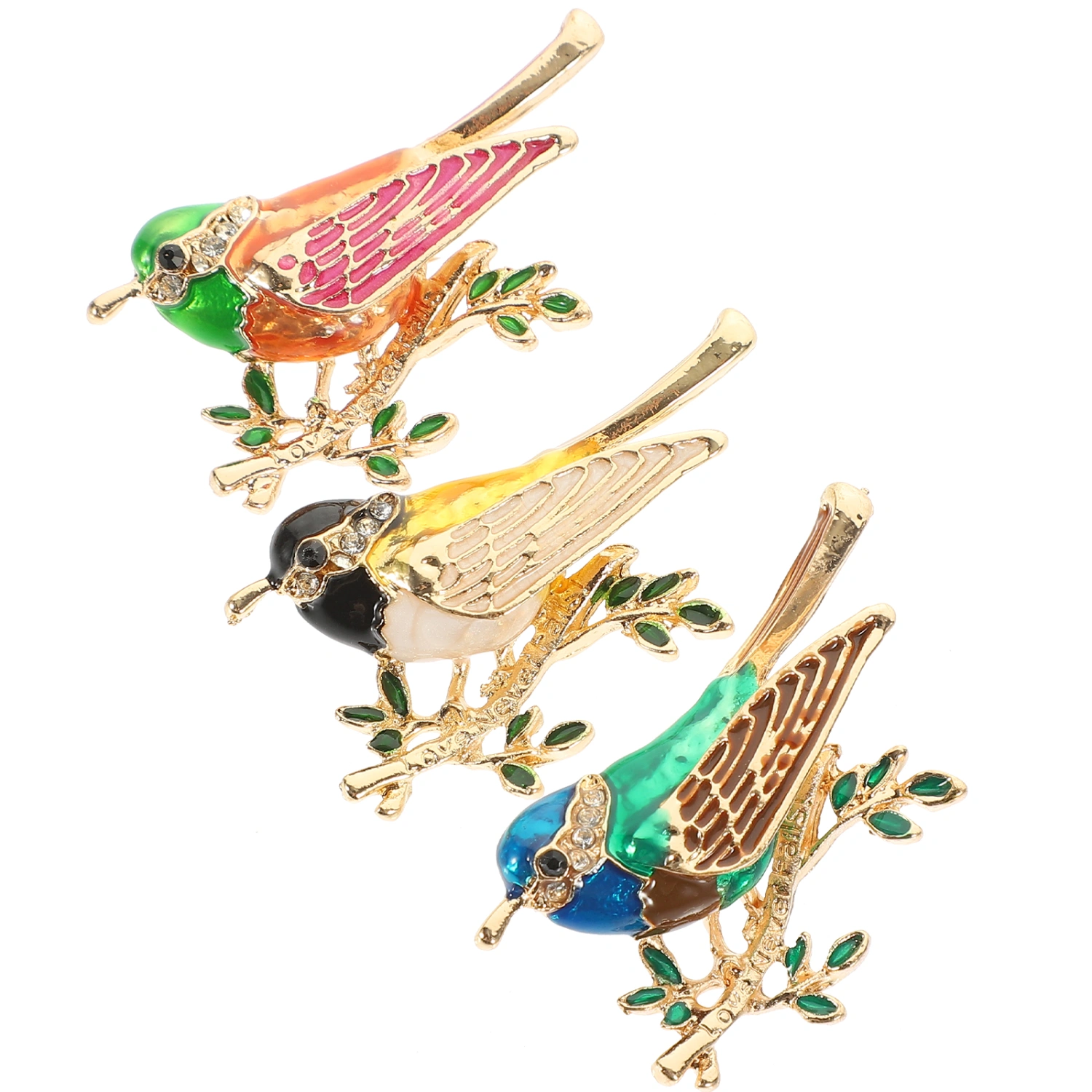 3pcs Fashion Brooch Cute Brooches Pin Bird Shape Corsage Brooch Jewelry Alloy Brooch