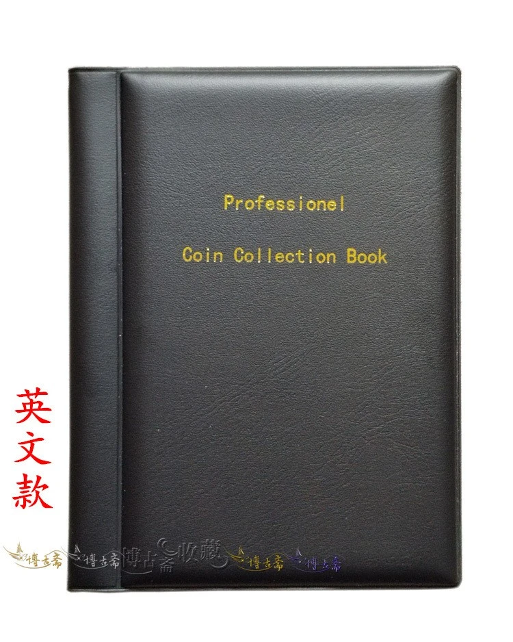 Coin Collection Book PU Cover Coin Storage Album English Version Coins Book Coin Holder Book