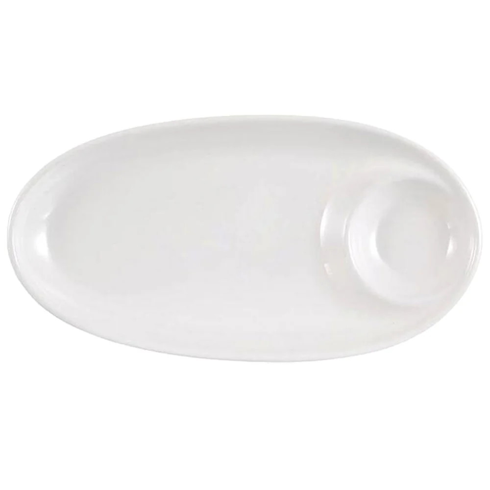 Dumpling Dipping Plate Ceramic Dipping Plate Divided Plate Breakfast Plate Soy Sauce Plate Snack Tray