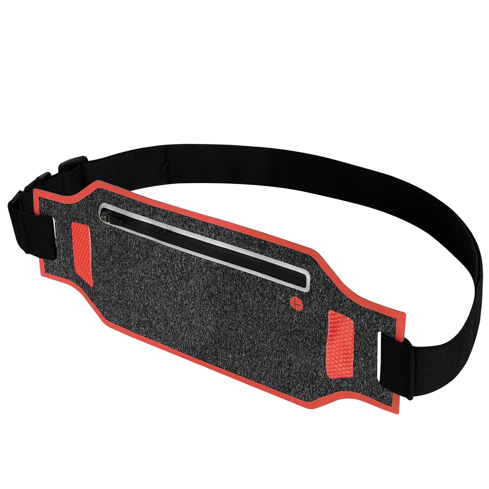 Outdoor Fashion Fitness Sports Ultra-thin Pockets Universal Lycra Personal Running Pockets Waist Bag Sports Pouch for Men Women(Red,Black)