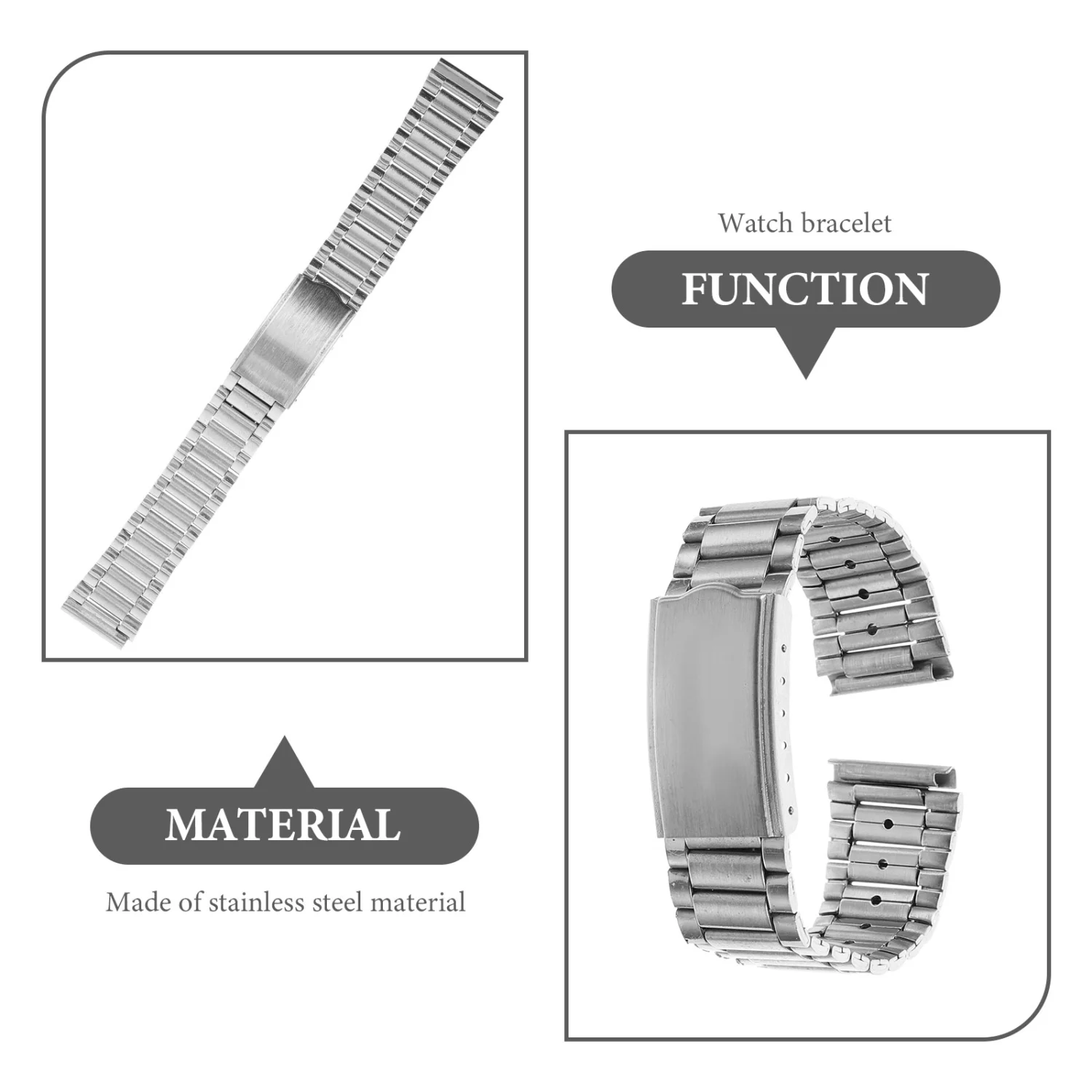 Metal Watch Band Watch Wristband Stylish Watch Strap Stainless Steel Watchband(15mm)
