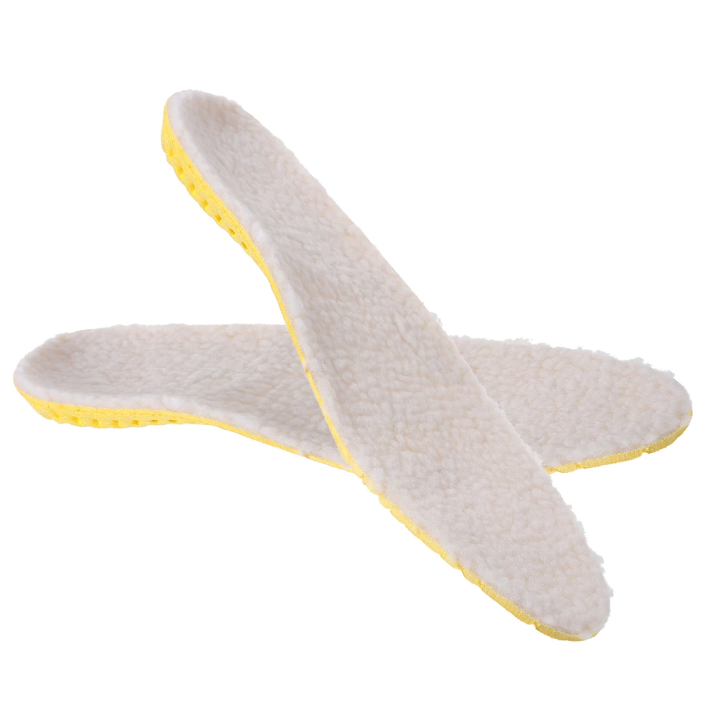 1 Pair Warm Wool Insoles Winter Shoe Cushion Comfortable Thickened Insoles