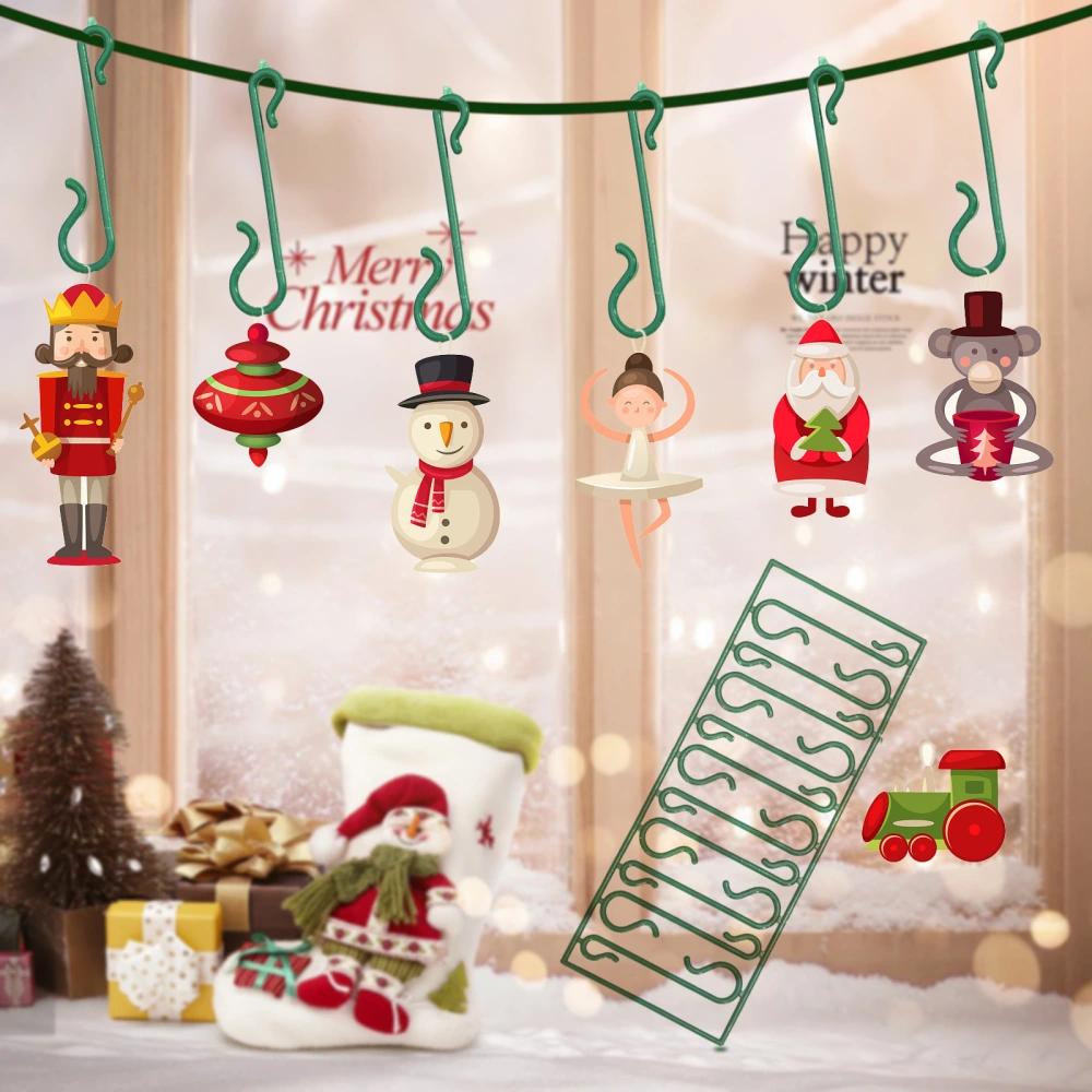 100pcs Christmas Ornament Hooks S-shaped Hangers Christmas Tree Hanging Hooks for Xmas Pendant