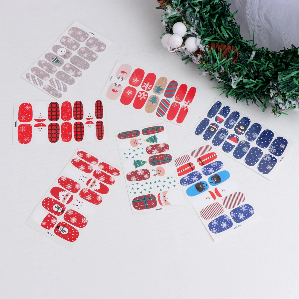 7 Sheets Fresh DIY Nail Stickers Christmas Nail Art Sticker Manicures Nail Polish Stickers