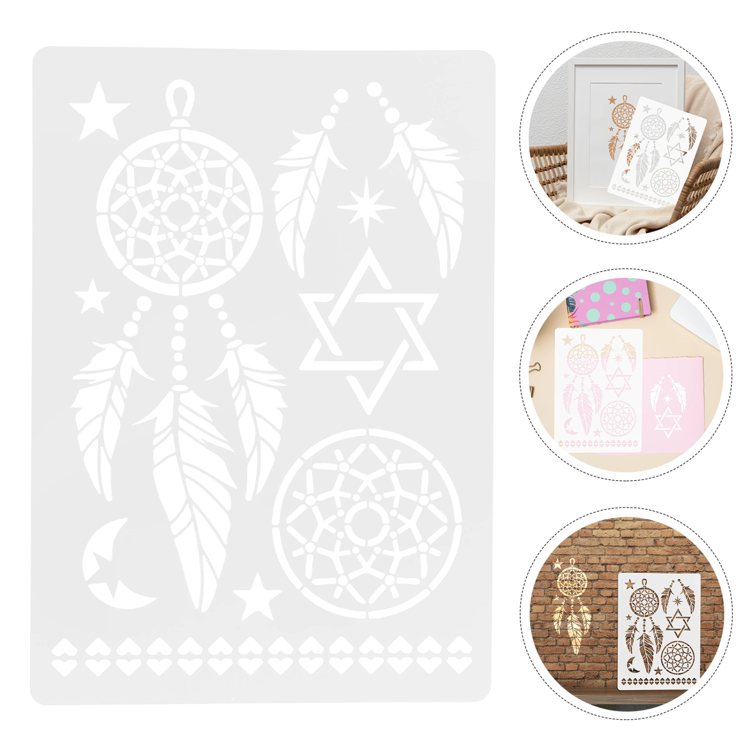 4pcs Wall Painting Mandala Stencils Drawing Templates Wall Floor Painting Templates DIY Stencils