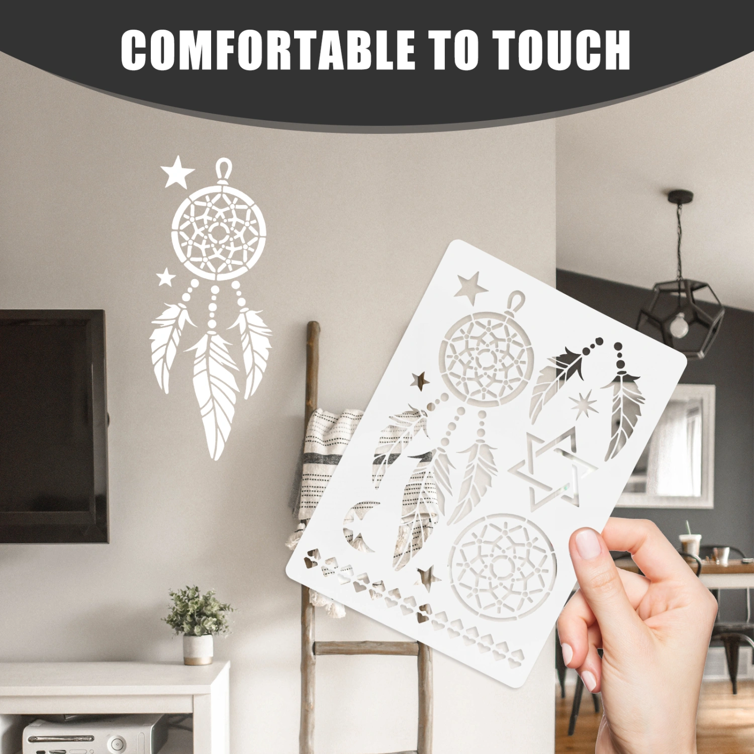 4pcs Wall Painting Mandala Stencils Drawing Templates Wall Floor Painting Templates DIY Stencils