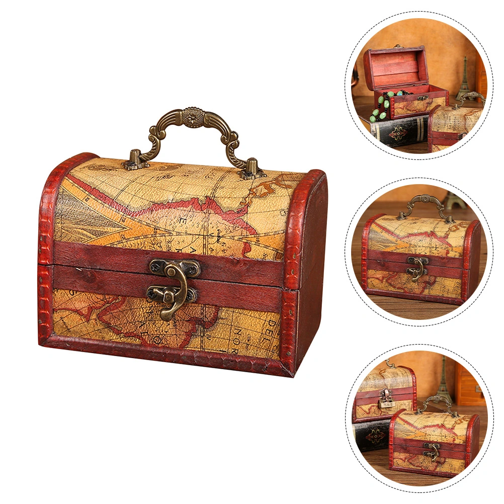 Wooden Jewelry Box Vintage Storage Box Necklace Pendant Earring Storage Box