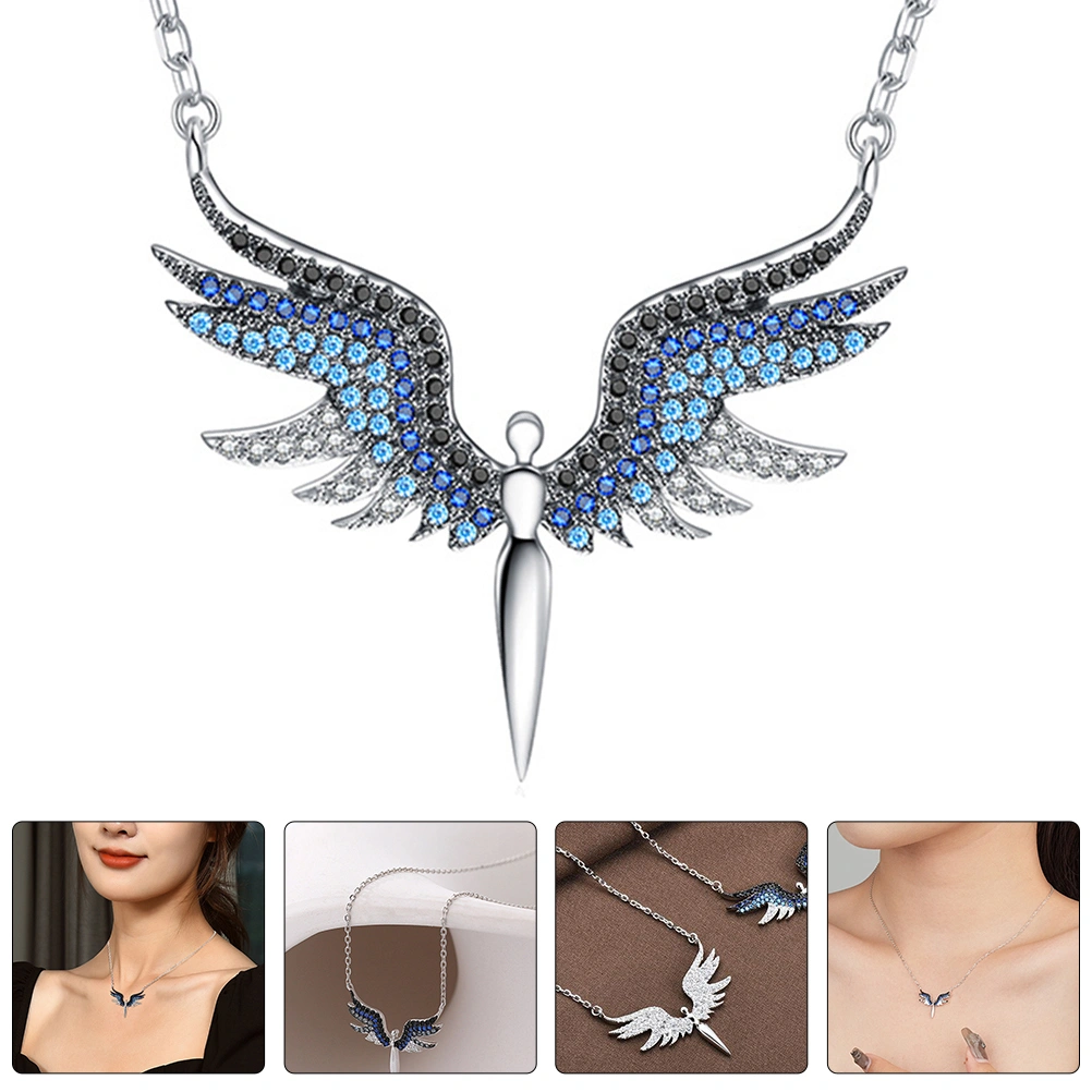 Angel Wing Necklace Stainless Steel Chain Necklace Angel Wing Neck Chain Women Jewelry Necklace