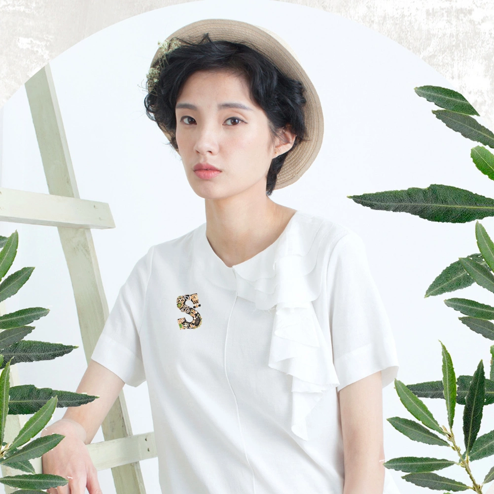 Fashion Letters Shaped Brooch Blouse Collar Fashion Letter Collar Alloy Letter Breatpin (S)