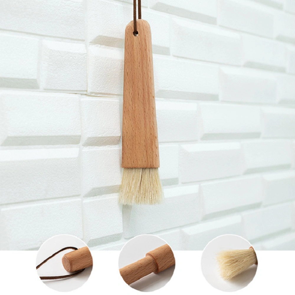 1Pc BBQ Basting Brush for Grill Bristle Brushes with Long Wooden Handle Oil Baking Brush for Cooking Roasting Grilling Picnic