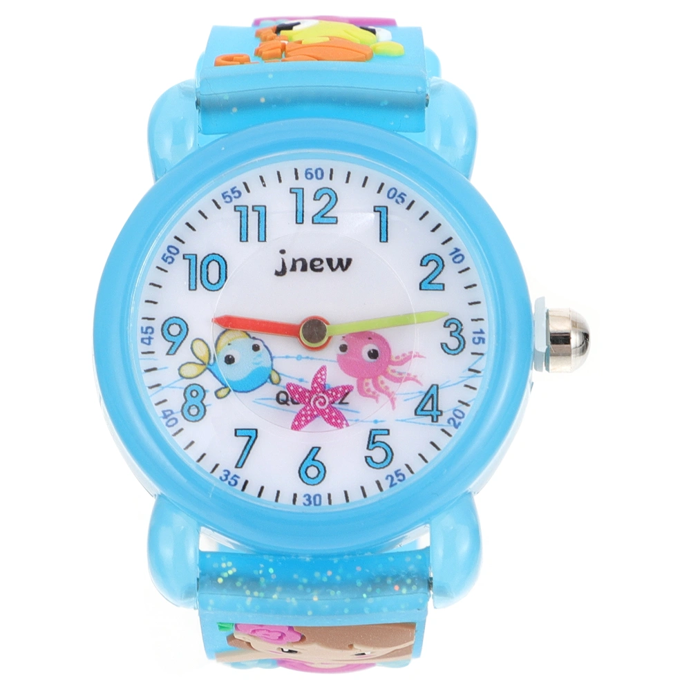 1pc Children Waterproof Watch Student Waterproof Watch Cartoon Mermaid Watch