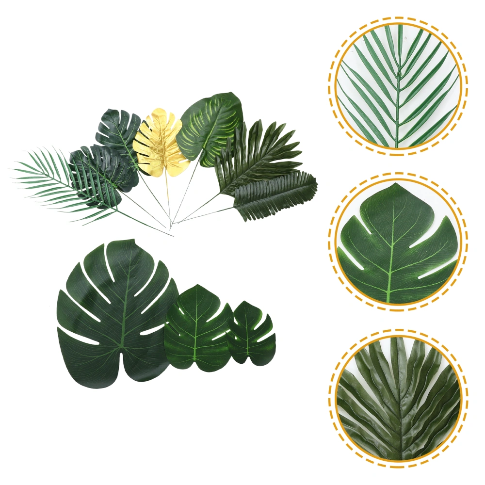 1 Set Hawaiian Party Leaves Table Decoration Artificial Leaves Party Decorations Fake Leaves