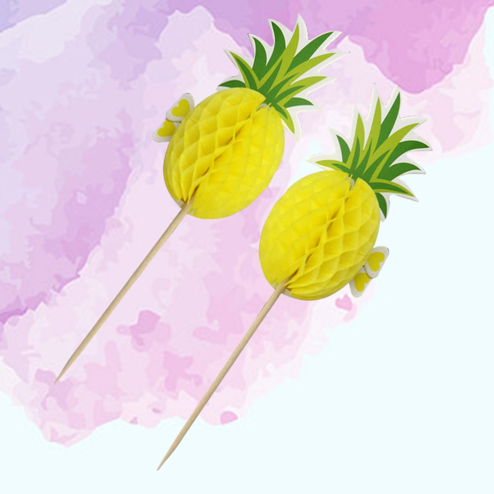 10 PCS Cupcake Picks Pineapple Cupcake Toppers Birthday Wedding Party Decor Food Picks