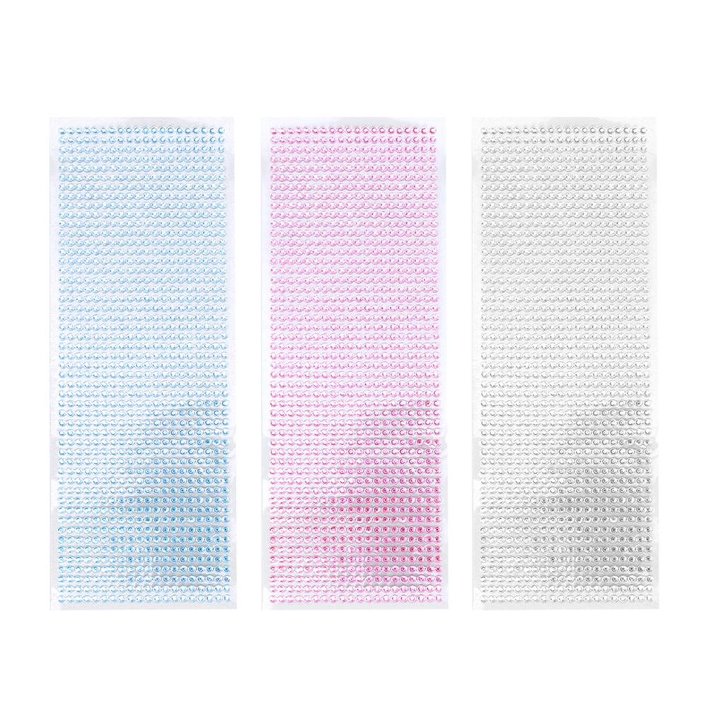 3 Sheets of Decorative Phone Stickers Delicate Gems Stickers Portable Rhinestone Stickers