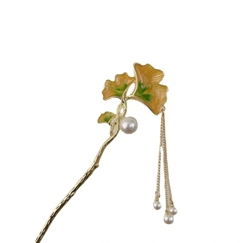 Ginkgo Leaf Tassel Hairpin Ancient Style Hair Stick Women Hair Stick Chinese Hairpin