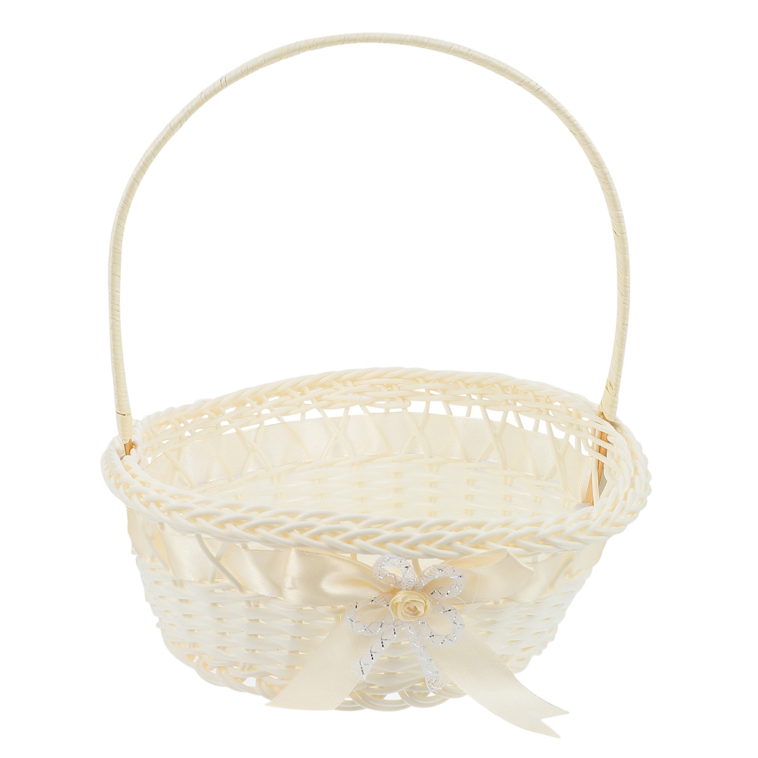 2Pcs Storage Basket Flower Arrangement Woven Flower Basket Woven Picnic Basket with Handle