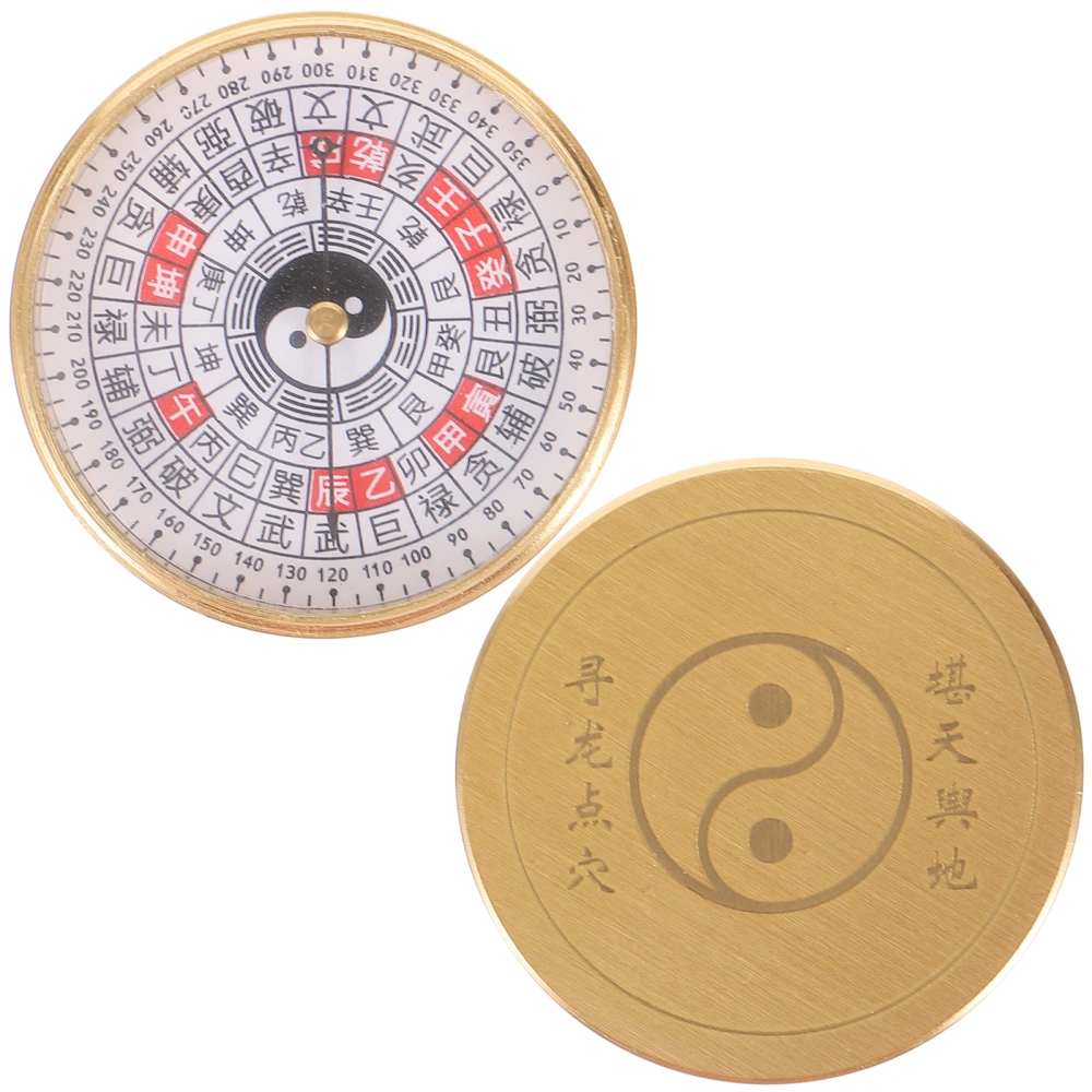 Chinese Ancient Compass Round Metal Compass Portable Traditional Chinese Compass