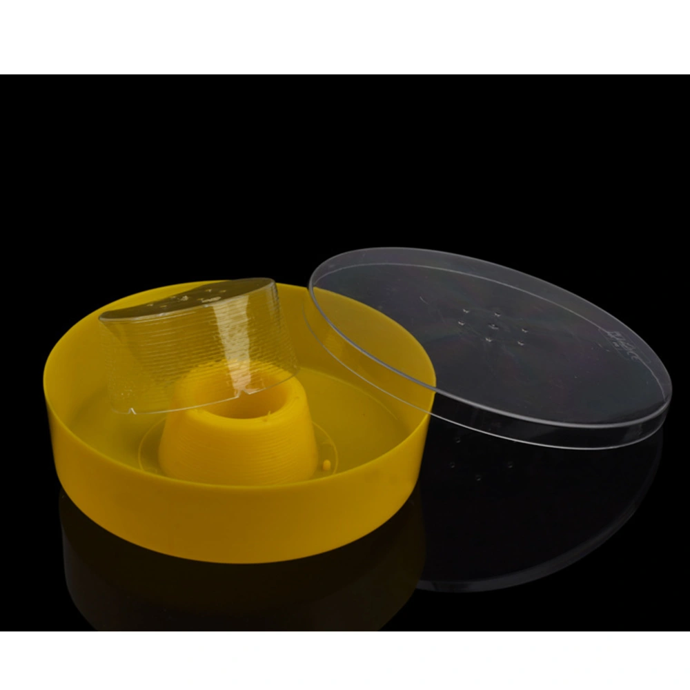 2pcs Plastic Round Bee Feeder Bee Feeding Bowl Beehive Food Dish Round Water Feeder