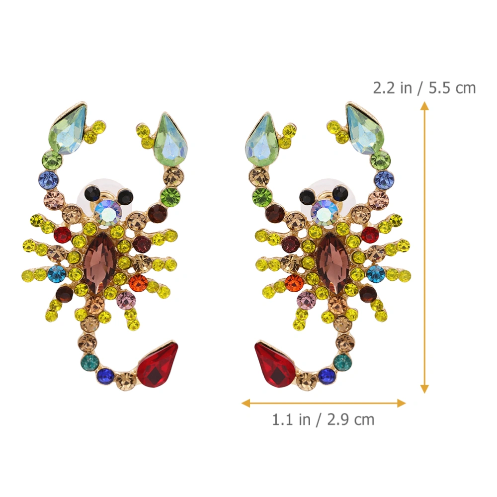 1 Pair Women Drop Stud Earrings Scorpion Dangle Earrings Colorful Earrings for Women