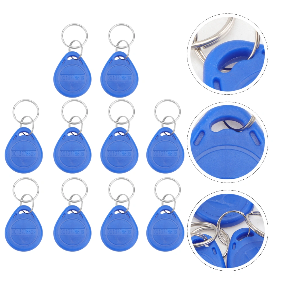 10pcs EM4100 125KHz RFID Proximity ID Token Tags Key Fobs Keyfobs for Access Contorl System (Blue)