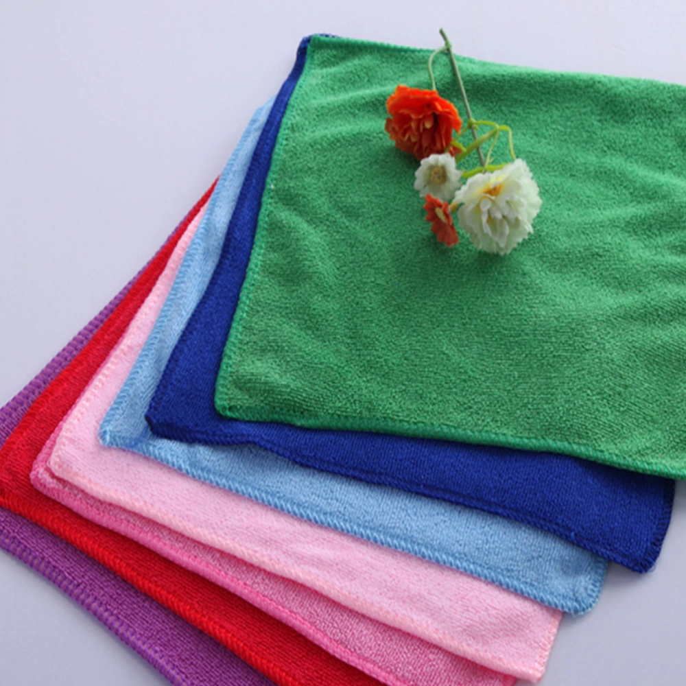 50pcs 140g Square Luxury Microfiber Face Hand Car Cloth Towel House Cleaning Kerchief Dishes Wipe (Mixed Color)