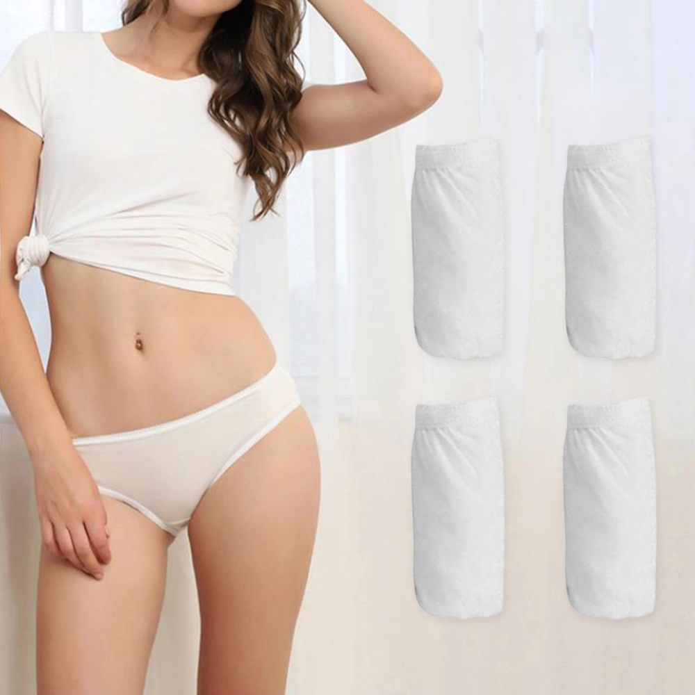 4pcs of One Set Breathable Underpants Disposable Knickers Cotton Briefs Pregnant Women Briefs for Home Travel (Size XXXL)